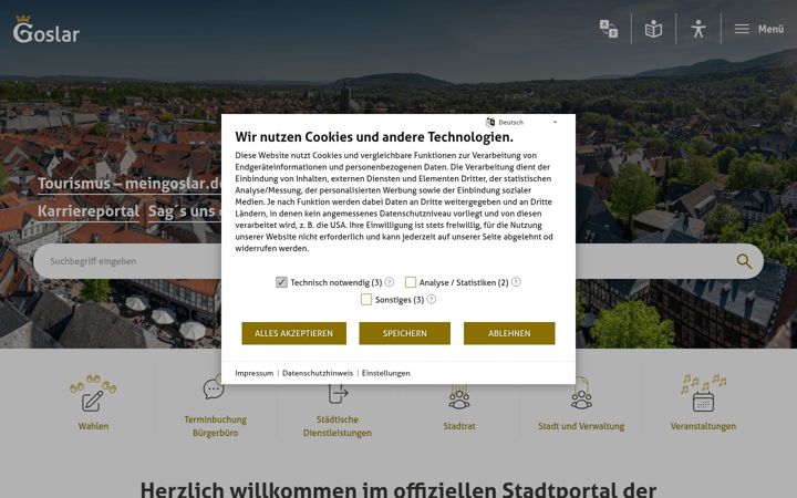 Screenshot of goslar.de