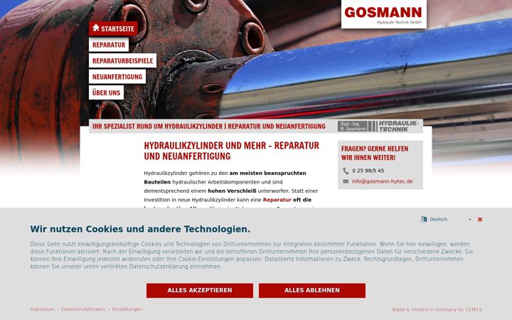 Screenshot of gosmann-hytec.de