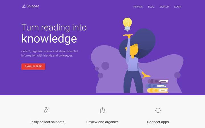 Screenshot of gosnippet.com