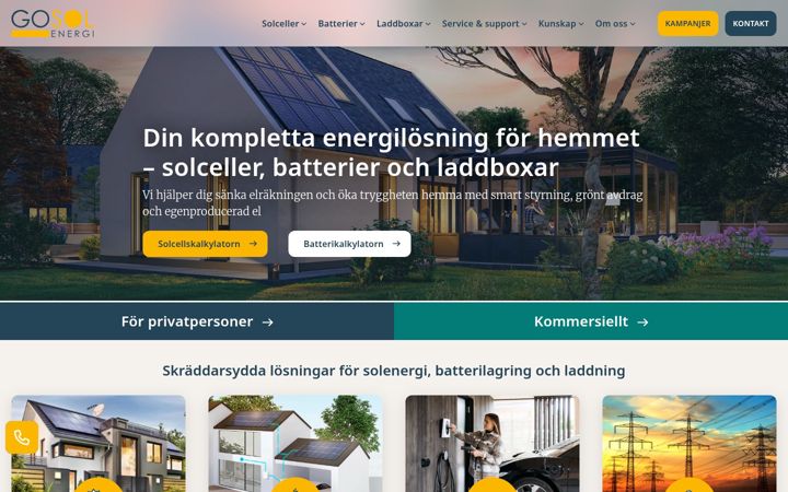 Screenshot of gosol.se