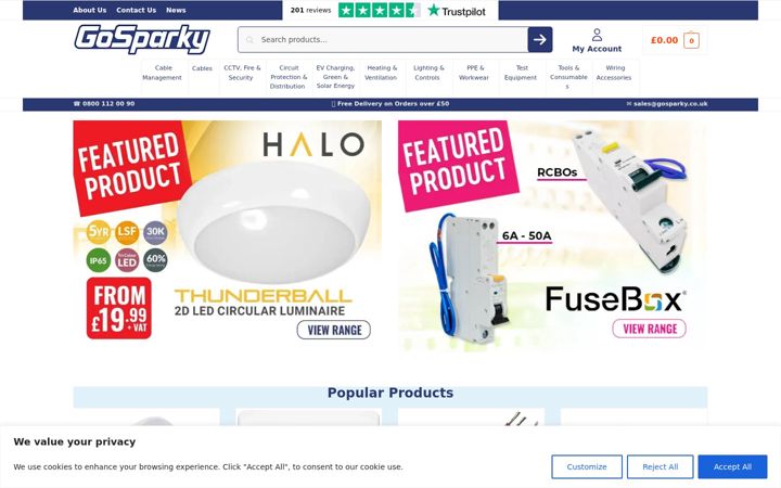 Screenshot of gosparky.co.uk