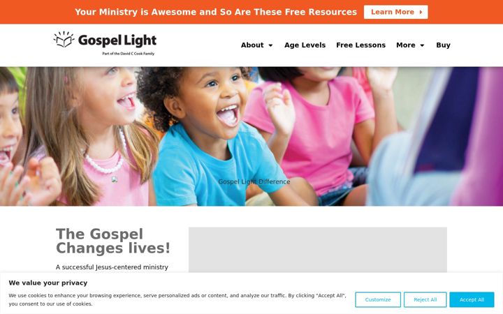 Screenshot of gospellight.com