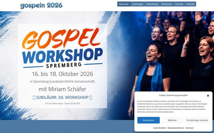 Screenshot of gospeln.de