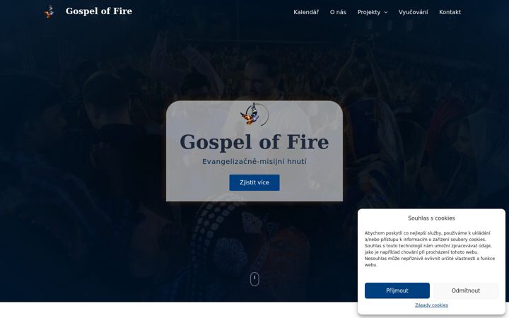 Screenshot of gospeloffire.org