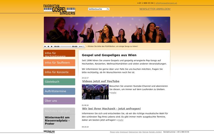 Screenshot of gospelsingers.at