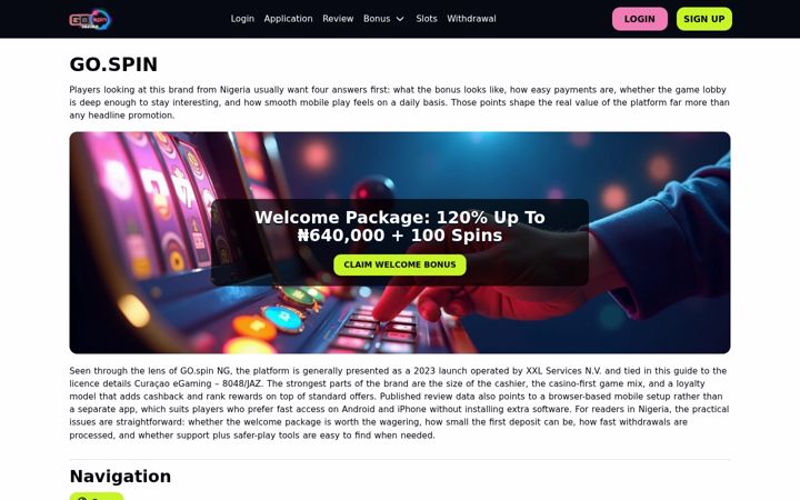 Screenshot of gospin.org