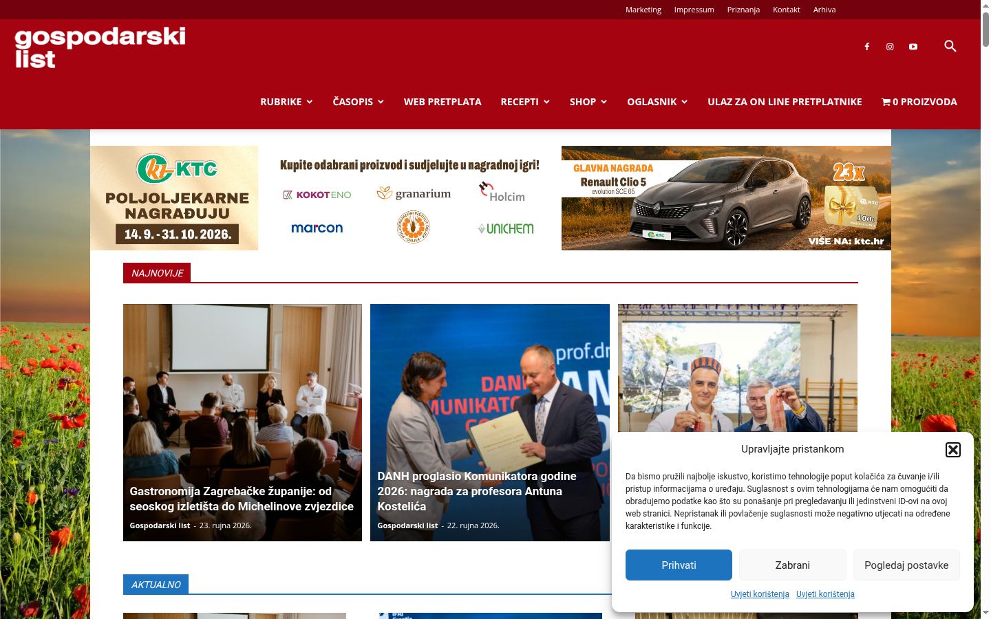 Snímek obrazovky baneru souhlasu zobrazeného před jakoukoli interakcí