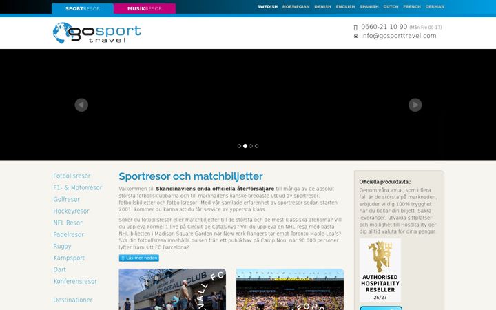 Capture d'écran de gosporttravel.com
