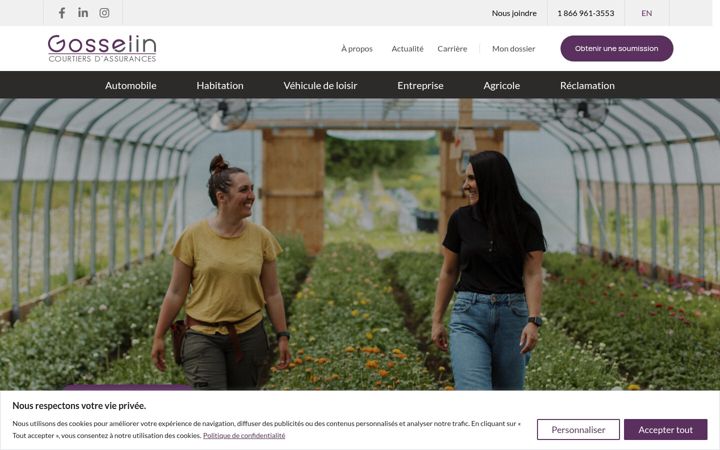 Screenshot of gosselinassurances.ca