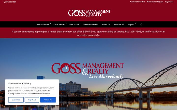 Screenshot of gossmanagement.com