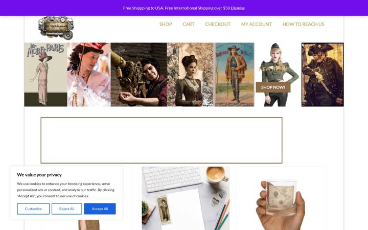 Screenshot of gosteampunk.com
