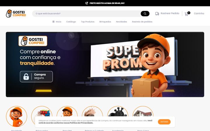 Screenshot of gosteicomprei.com.br