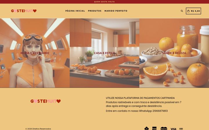 Screenshot of gosteimuito.com.br