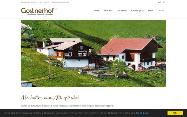 Screenshot of gostnerhofspiluck.it