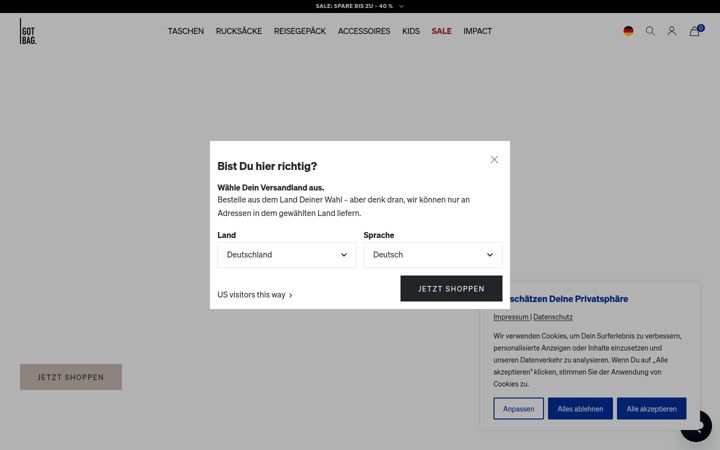 Screenshot of got-bag.com