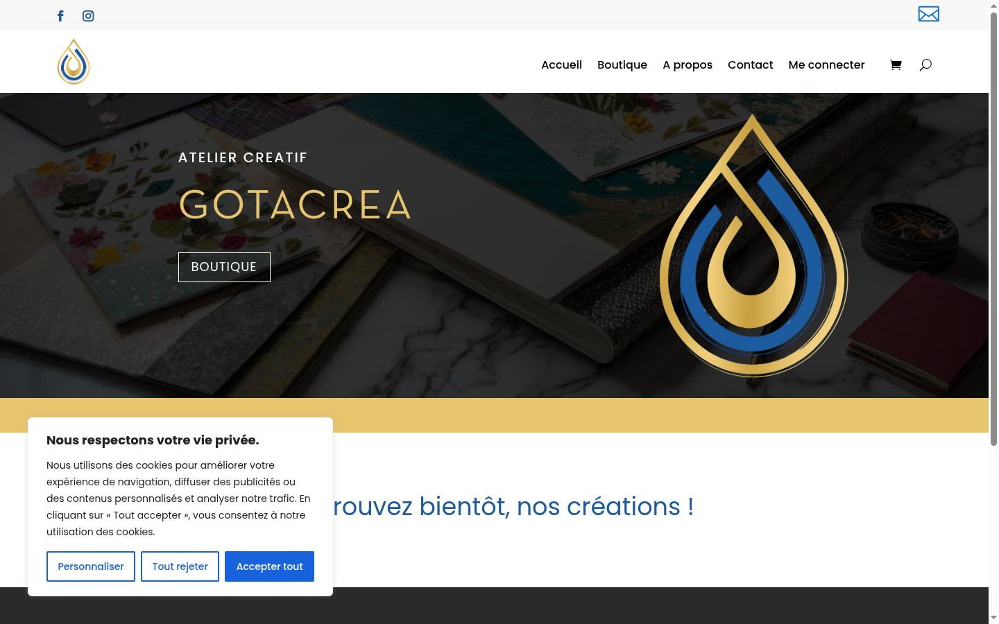 Capture d'écran de la bannière de consentement affichée avant toute interaction
