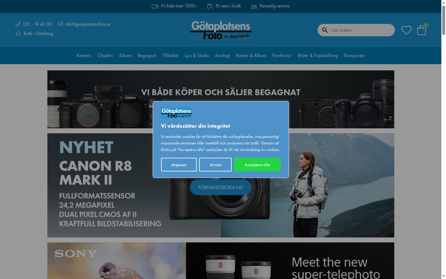 Screenshot des Einwilligungsbanners vor jeglicher Interaktion