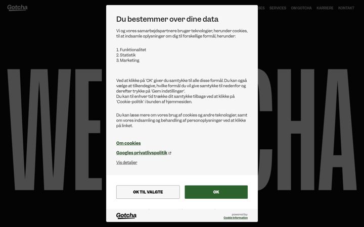 Screenshot of gotcha.dk