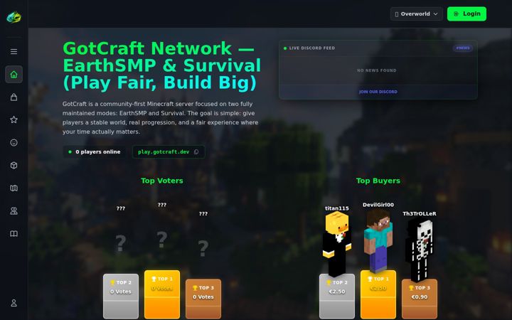 Screenshot of gotcraft.dev