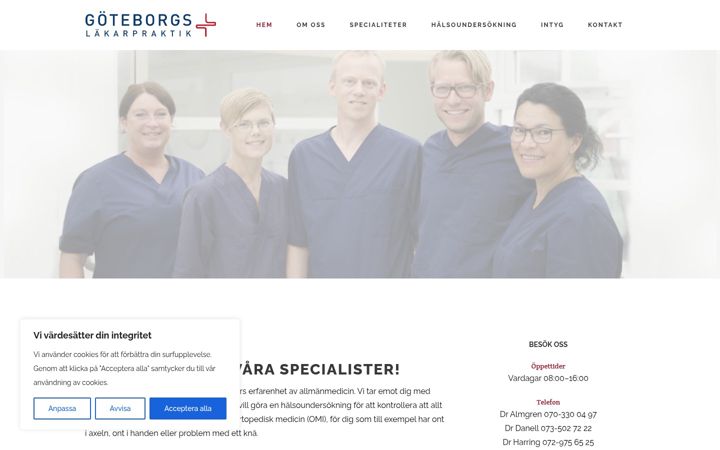 Screenshot of goteborgslakarpraktik.se