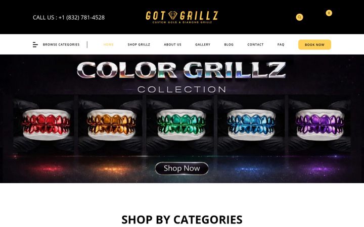 Screenshot of gotgrillz.com