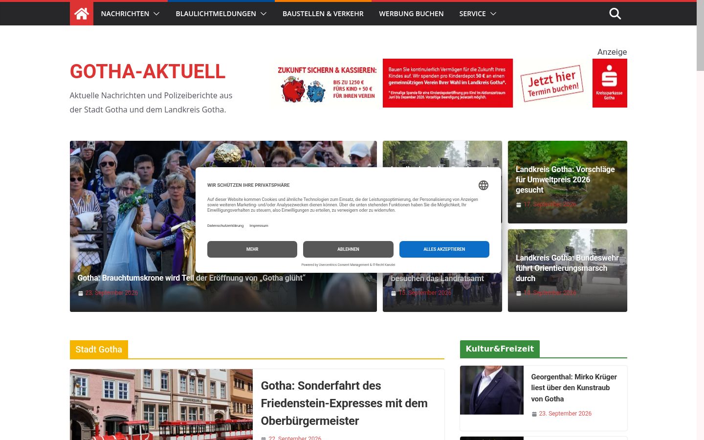 Captură de ecran a bannerului de consimțământ afișat înainte de orice interacțiune