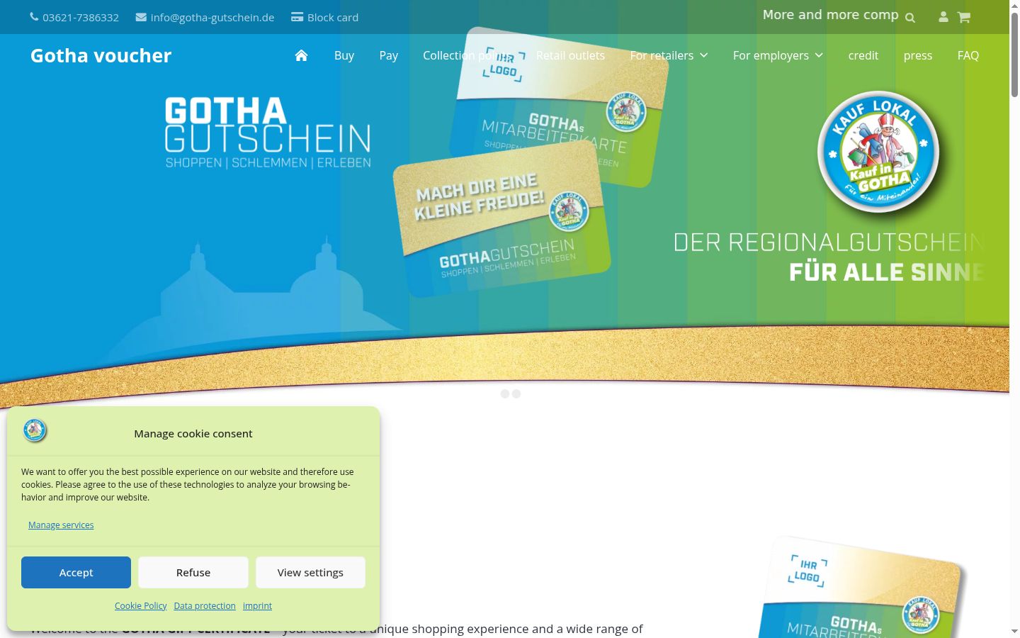 Screenshot of the consent banner shown before any interaction