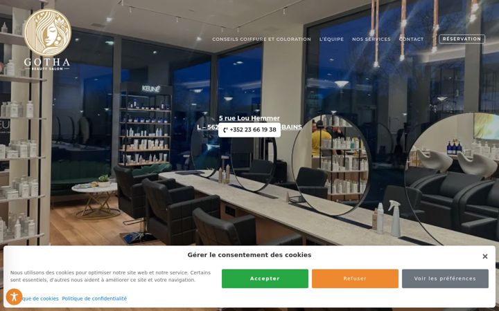 Screenshot of gothabeautysalon.lu