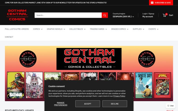 Ekrano kopija gothamcentralcomics.com