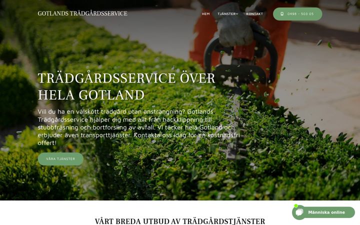 Screenshot of gotlandstradgardsservice.se