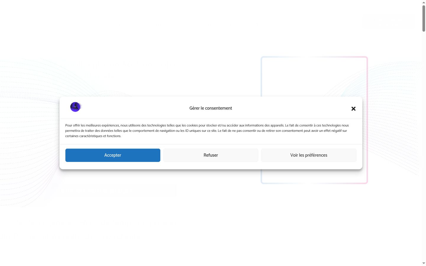 Snímek obrazovky baneru souhlasu zobrazeného před jakoukoli interakcí