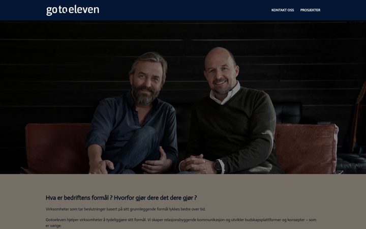 Screenshot of gotoeleven.no