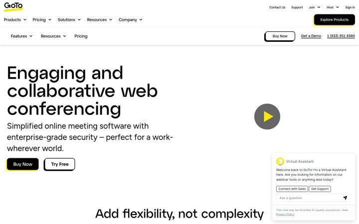 Screenshot von gotomeeting.com