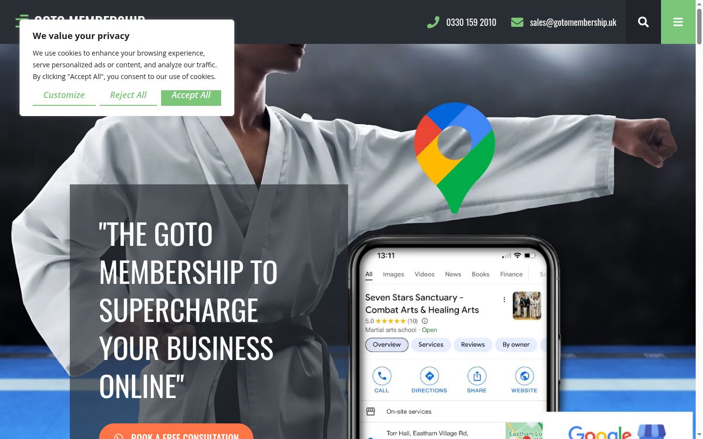 Screenshot del banner di consenso mostrato prima di qualsiasi interazione