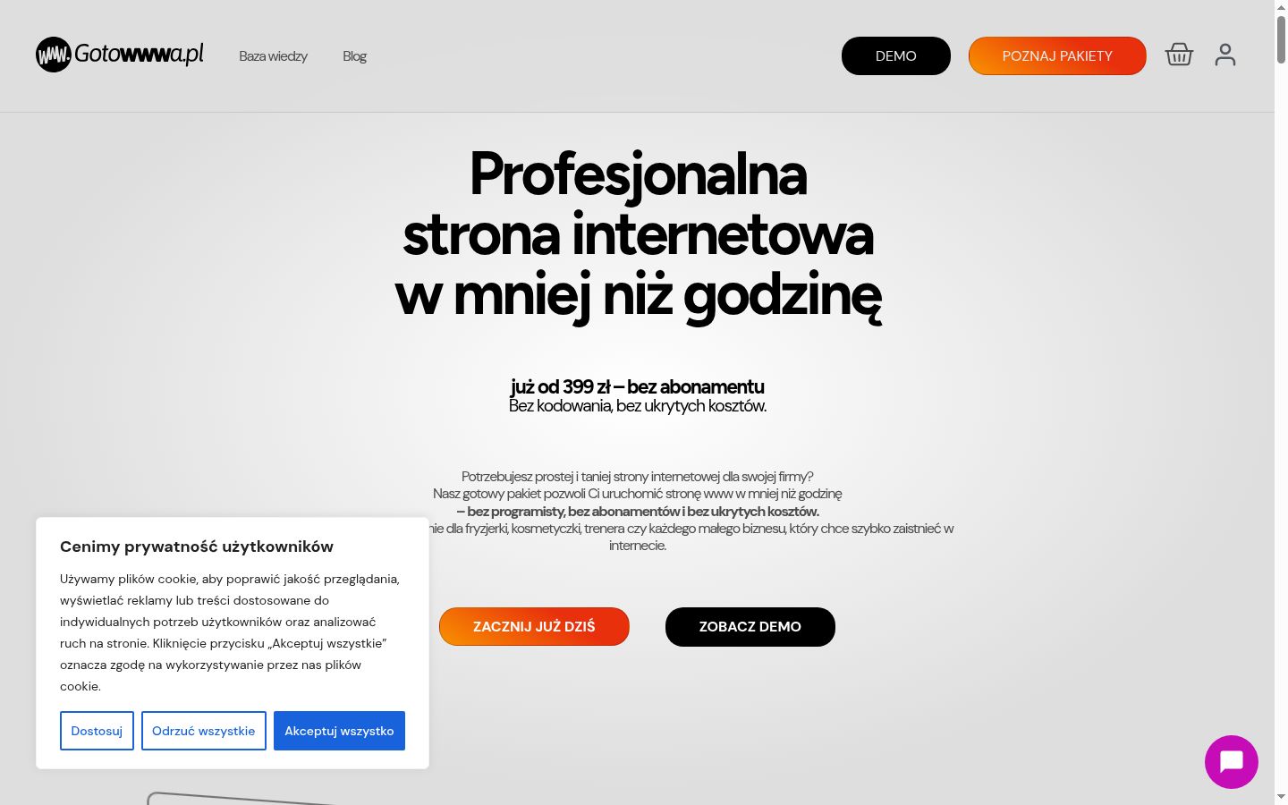 Screenshot del banner di consenso mostrato prima di qualsiasi interazione