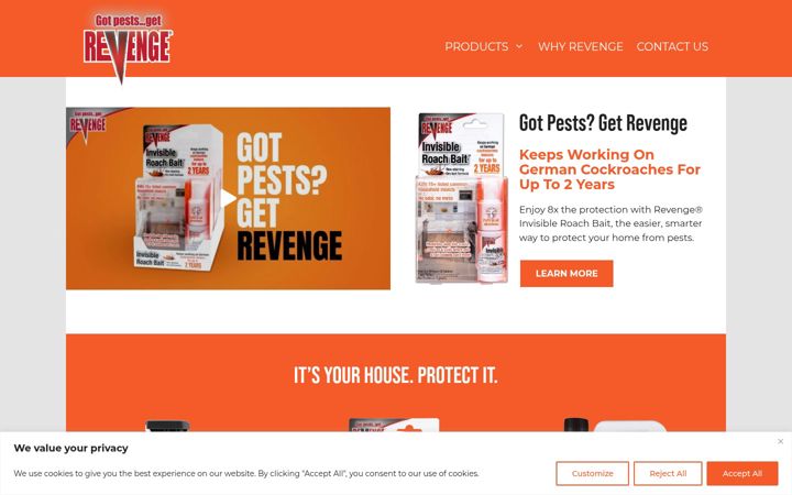 Screenshot of gotpestsgetrevenge.com