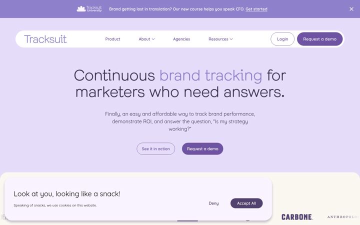 Screenshot of gotracksuit.com