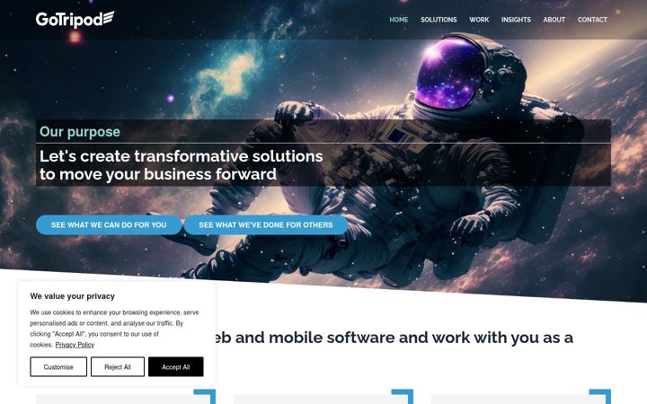 Screenshot of gotripod.com