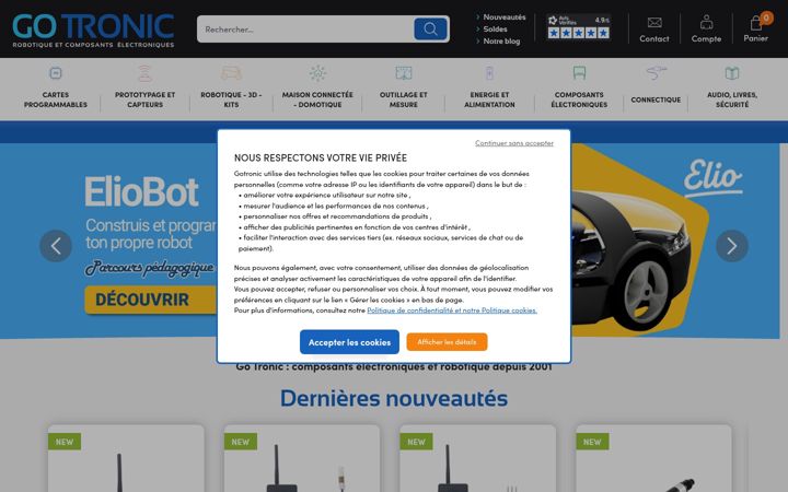 Screenshot of gotronic.fr