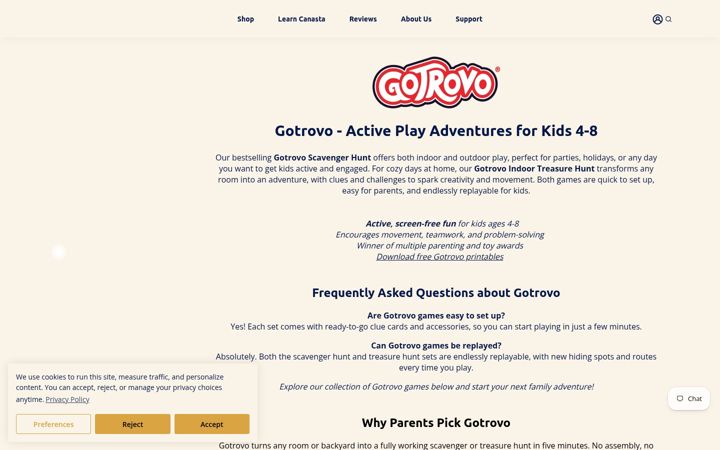 Screenshot of gotrovo.com