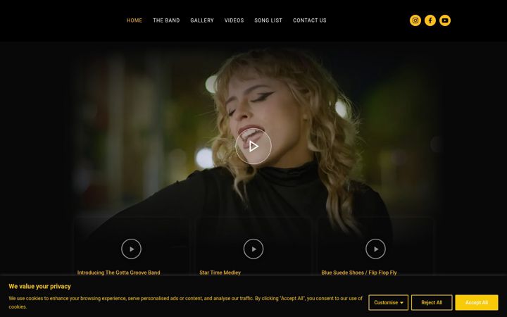 Screenshot of gottagrooveband.com