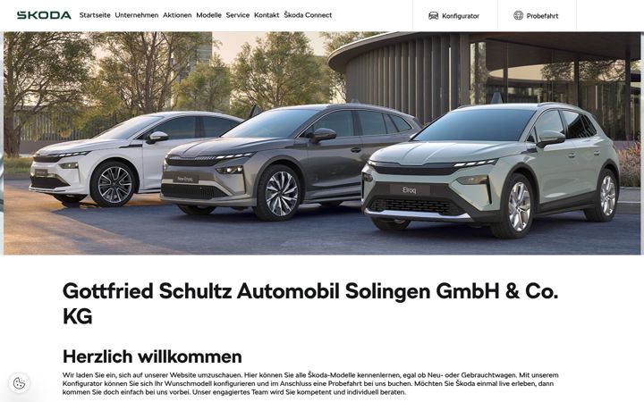 Screenshot of gottfried-schultz-solingen.skoda-auto.de