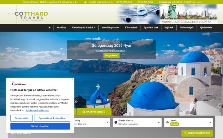 Screenshot of gotthardtravel.hu