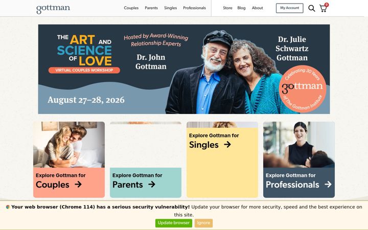 Snimka zaslona za gottman.com