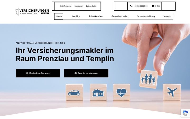 Screenshot of gottwald-versicherung.de