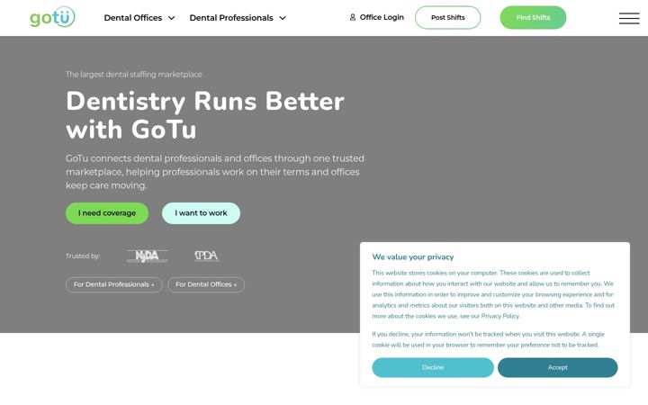 Screenshot of gotu.com