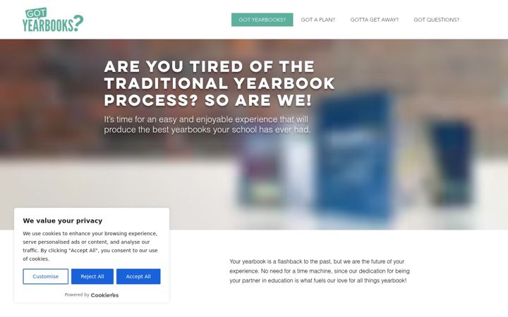 Screenshot of gotyearbooks.com