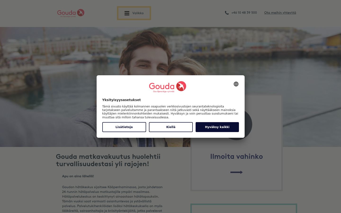 Ekraanipilt nõusolekubännerist, mida näidati enne mis tahes suhtlust