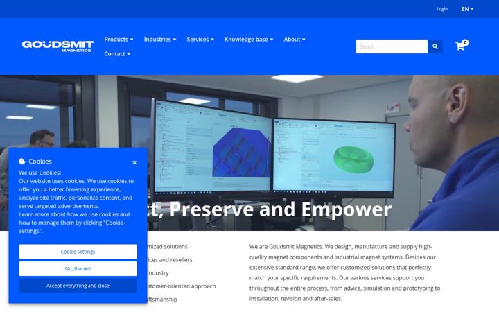 Screenshot of goudsmitmagnetics.com