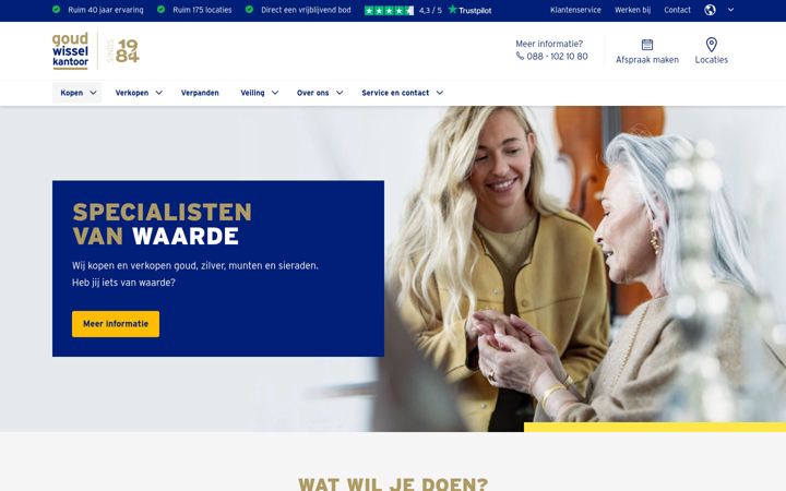 Ekrānuzņēmums no goudwisselkantoor.nl